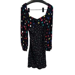 RIXO x Target Polka Dot Long Balloon Sleeve Swing Dress Size 2 artsy clown party